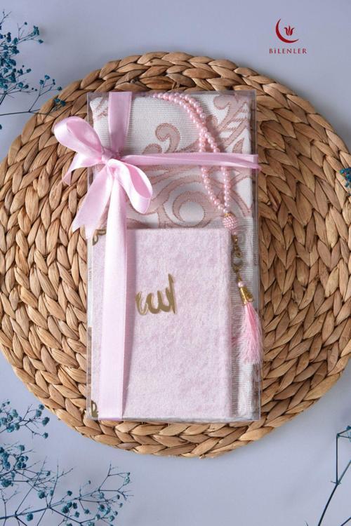 Seccade Kadife Yasin ve İnci Tesbih Hediyelik Set 1 Adet