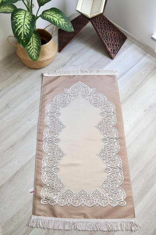 Astarlı Lüks Çeyizlik Seccade S1022 Bej