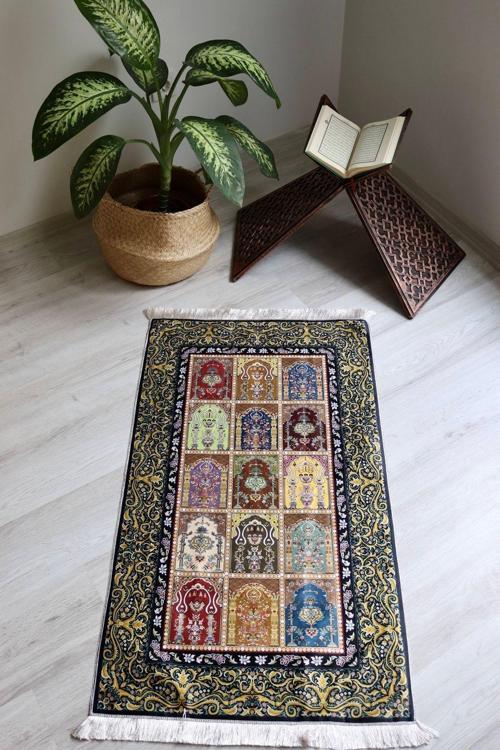 Keseli Ipek Dokulu Seccade S1001 Mavi