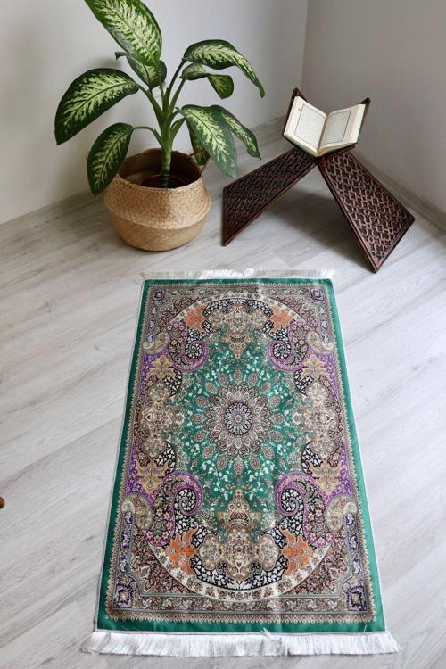 Keseli Ipek Dokulu Seccade S1001 Mavi