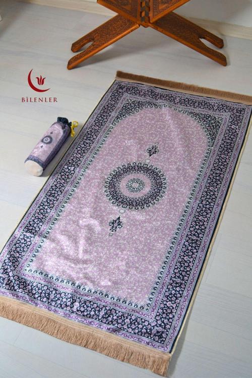 Keseli Seccade - 70x110 cm - Taşınabilir - İnce, Şık ve Etnik Desenli