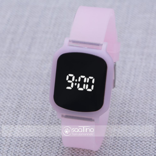 Pembe Silikon Kordonlu Dokunmatik Led Ekran Kadın Genç Kız Kol Saati ST-303860