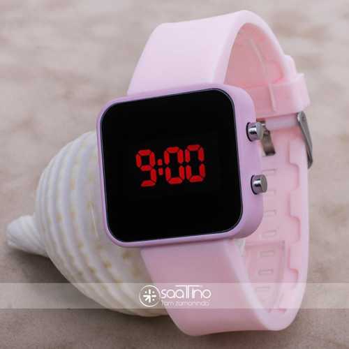 Pinkoli Seri Pembe Renk Silikon Kordon Led Yetişkin Kız Kadın Kol Saati ST-303743