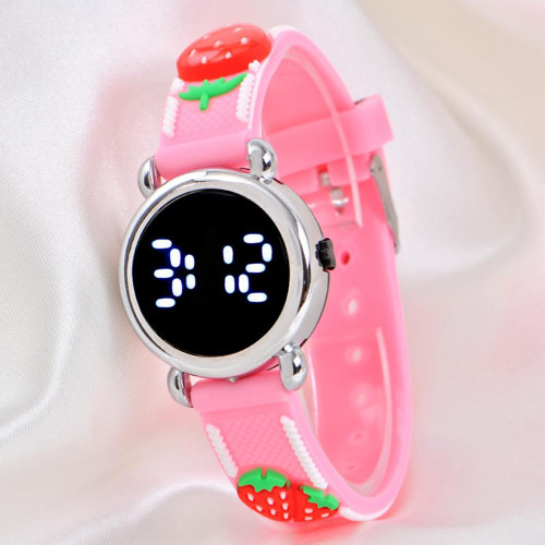 Pembe Renk (04-09 Yaş) Led Ekran Kız Çocuk Kol Saat Bileklik ST-304150