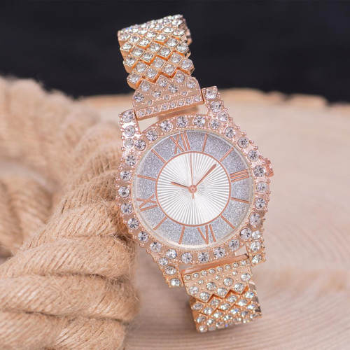 Trend Rose Çelik Kordonlu Zirkon Taş Kaplama Lüx Kadın Kol Saati ST-303996