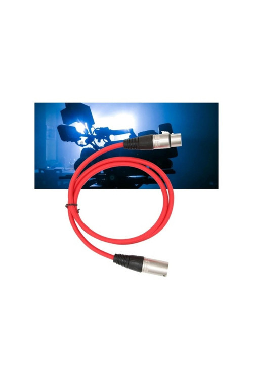 5 Metre Xlr Mikrofon Kablosu – Kırmızı | Xlr Erkek-Dişi | Sahne & Stüdyo Uyumlu
