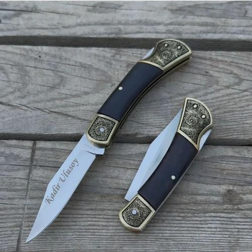 Kişiye Özel  Ahşap Saplı Outdoor Kamp Çakısı