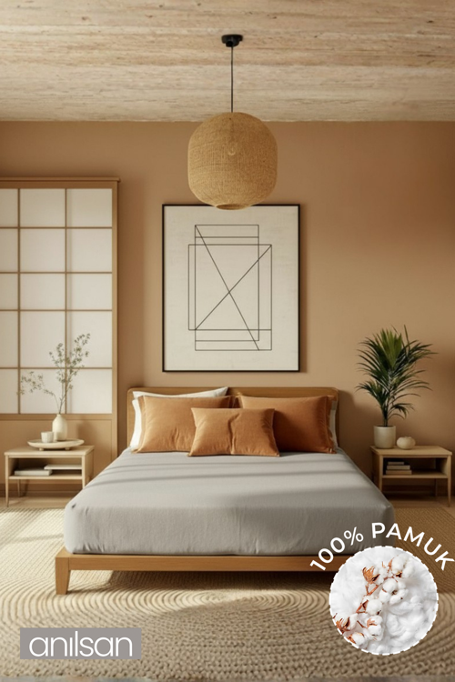 Düz Taş Lastikli Çarşaf %100 Pamuk Tek/Çift Kişilik Ev, Otel Çarşafı,63 Tel