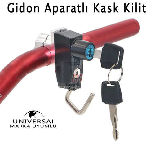 Motosiklet 22 mm Direksiyon Kask Kilit Siyah Renk