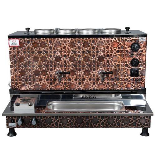  Anka Pro Plus Otomatik Çay Kazanı 4 Demlikli 40 Litre Bakır Elektrikli Doğalgazlı