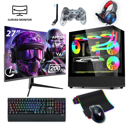 NextGen H-X Ryzen 5 7500F 32GB 1TB M.2 NVMe RTX 4060 8GB 27" 200HZ 240mm Sıvı Soğutma Oyuncu Masaüstü Bilgisayarı 