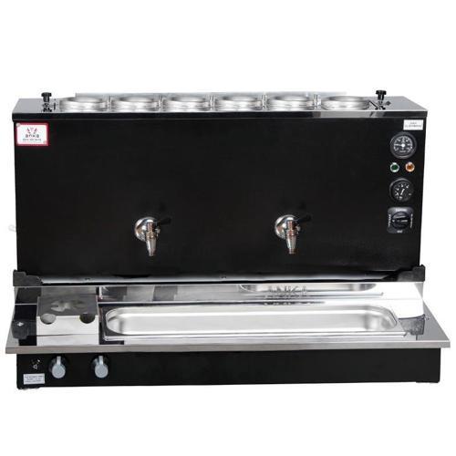 Pro Plus Otomatik Çay Kazanı 6 Demlikli 60 Litre Siyah Elektrik+Doğalgaz