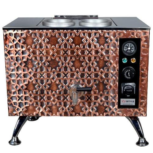 Pro Elektrikli Full Otomatik Çay Kazanı 2 Demlikli 20 Litre Bakır