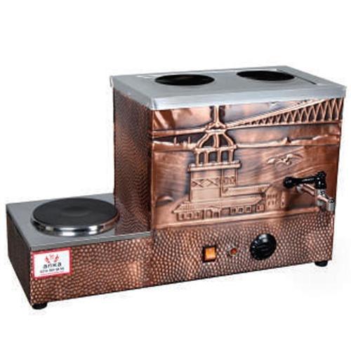 Eko Elektrikli Çay Kazanı 2 Demlikli 24 Litre Pleytli Bakır