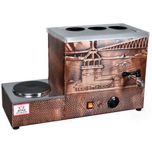 Eko Elektrikli Çay Kazanı 3 Demlikli 34 Litre Pleytli Bakır