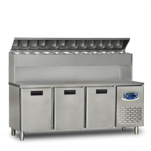 3 Kapılı Yüksek Monte Pizza Hazırlık Dolabı 450 200 x 70 x 133 (cm)