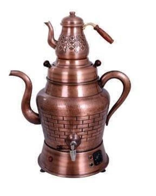 DemlikTipi Elektrikli 3Demlikli Bakır semaver