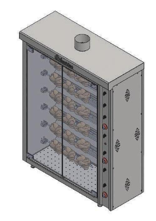 Vitrin Tipi Piliç Çevirme Makinesi Elektrikli 6 / 30