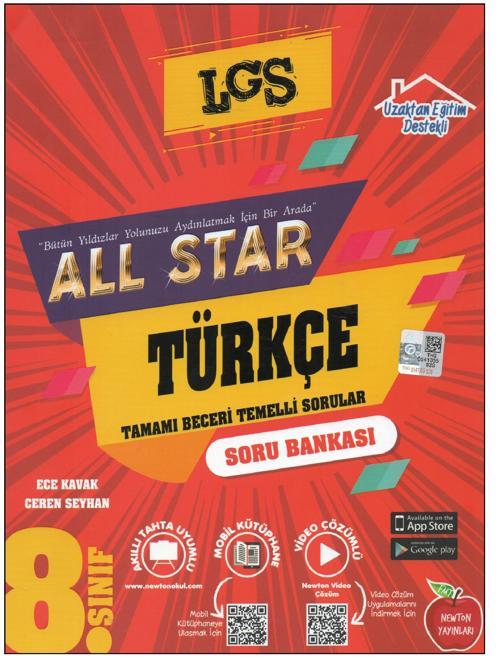 Newton Yayınları All Star 8.Sınıf Türkçe Tamamı Beceri Temelli Soru Bankası