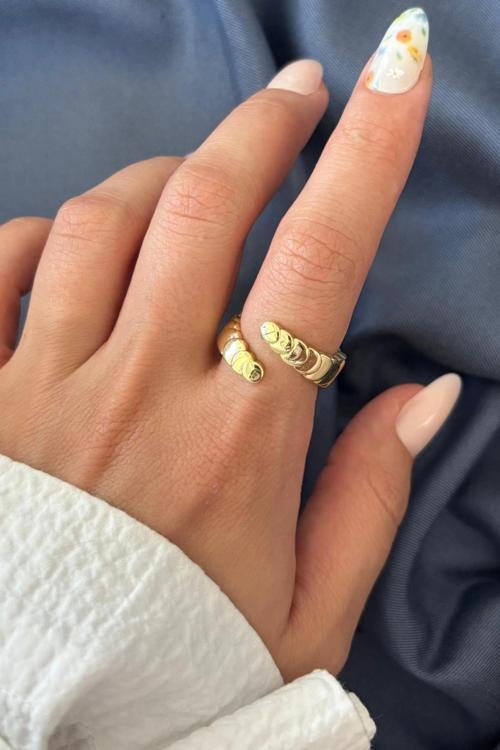 Yeni Sezon Moon Phases Tasarım Ayarlanabilir Kadın Yüzük