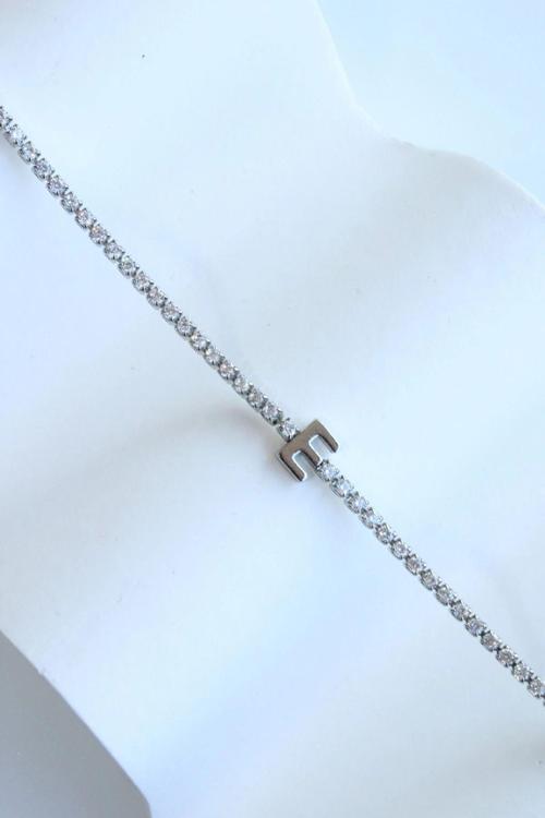 İthal Seri E Harfi Su Yolu Kadın Çelik Bileklik Kararmaz Renk Atmaz