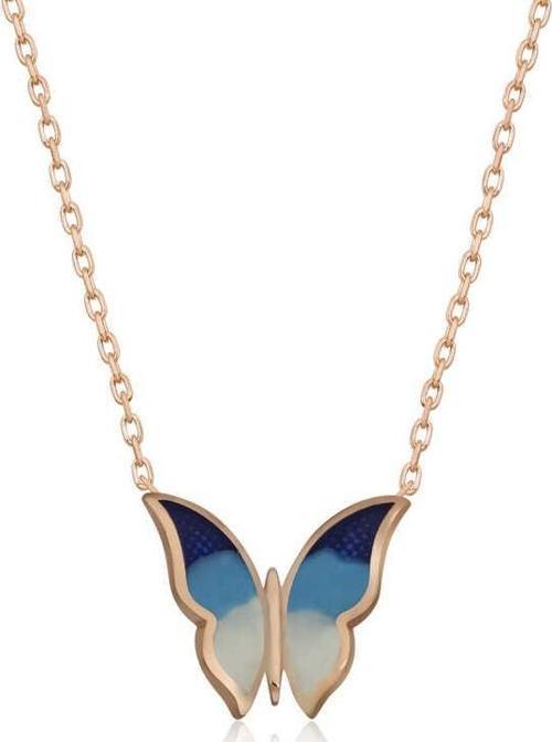 925 Ayar Gümüş Minimal Kelebek Bayan Gümüş Kolye