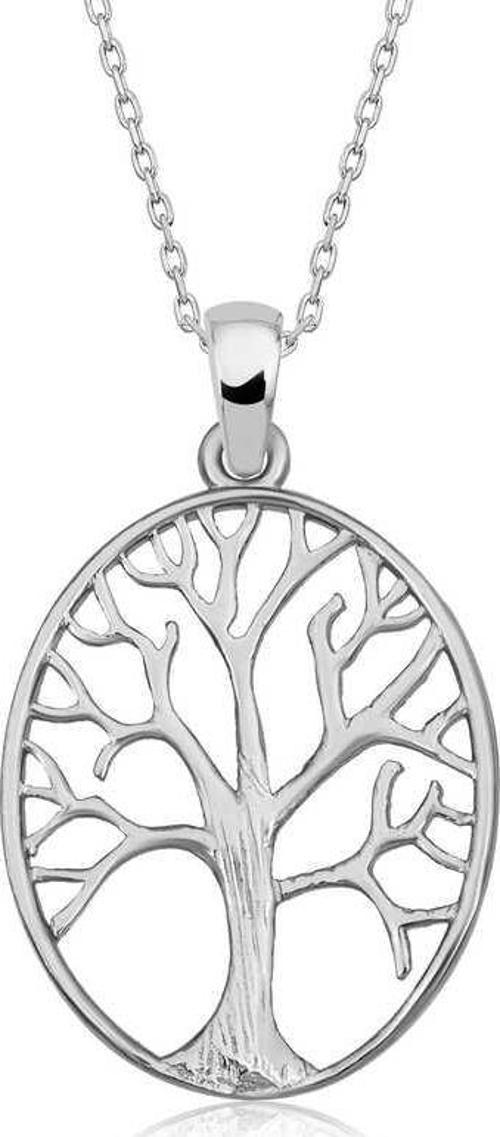 925 Ayar Gümüş Renkli Taşlı Hayat Ağacı Kadın Gümüş Kolye