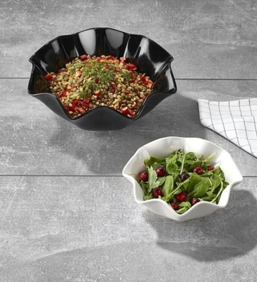 10235 Beyaz 35cm Gastrobutik Dalgalı Kase