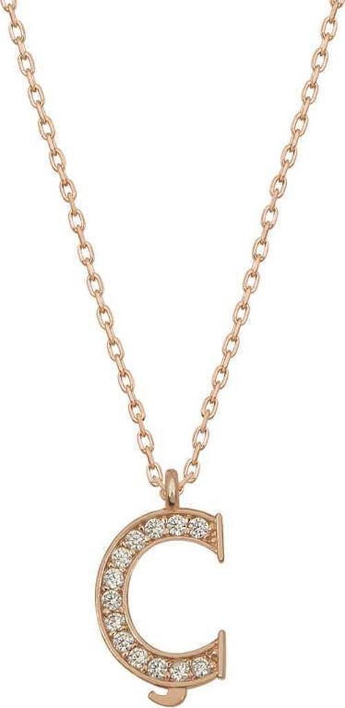 925 Ayar Gümüş Rose Ç Harfi Kadın Gümüş Kolye