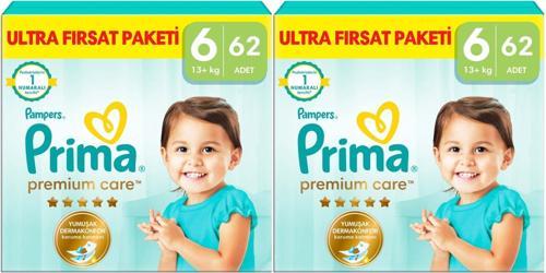 Premium Care Bebek Bezi Beden:6 (13+) Extra Large 124 Adet Mega Fırsat Pk