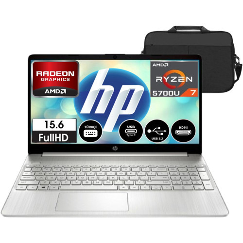 Amd Ryzen 7 5700U 16GB Ram 512GB SSD Freedos 15.6" Full Hd 15S-EQ2000NT2 &cimete Çanta