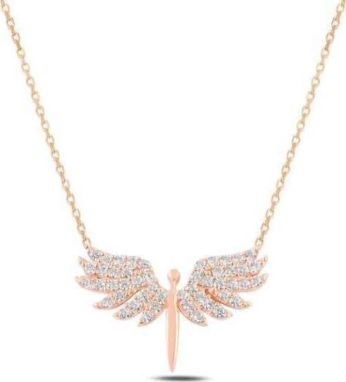 925 Ayar Gümüş Rose Mikail Meleği Kadın Gümüş Kolye