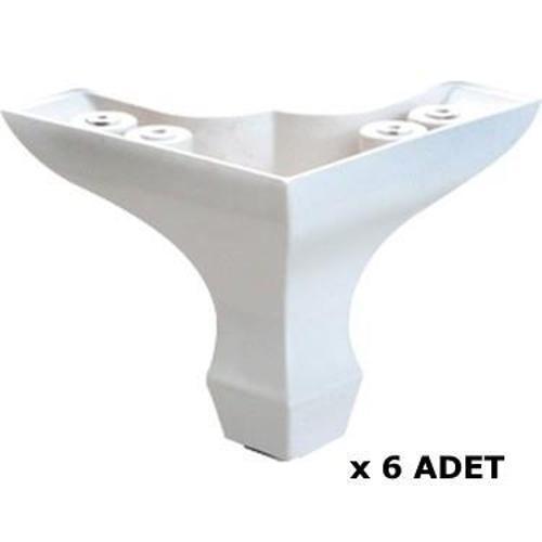 mobilya dolap kanepe ayağı aslan ayak beyaz plastik 6 adet