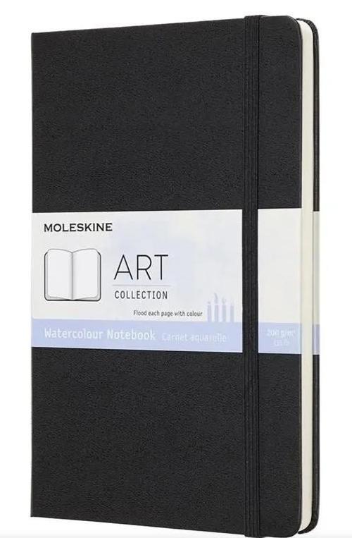 Art Collection Sert Kapak Suluboya Defteri 13x21 cm. 200 gr. 60 Sayfa Siyah