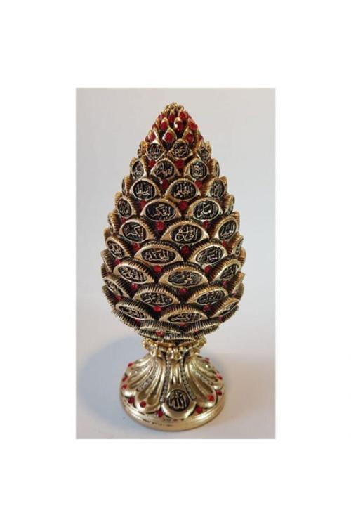 Altın Kırmızı Taşlama Kozalak Biblo