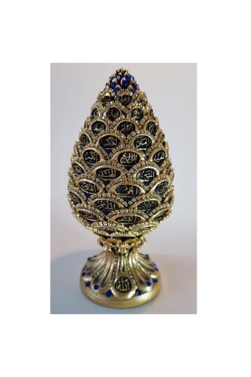 Kozalak Biblo Altın Lacivert Özel Taşlama