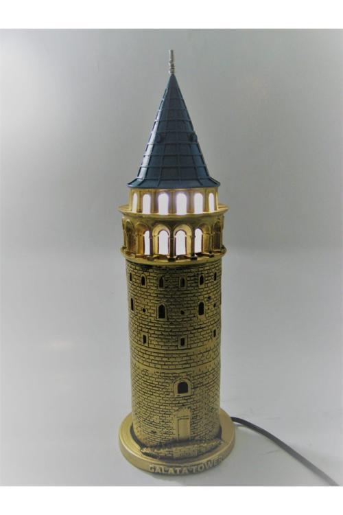 Galata Kulesi Biblo Altın Lamba 41Cm