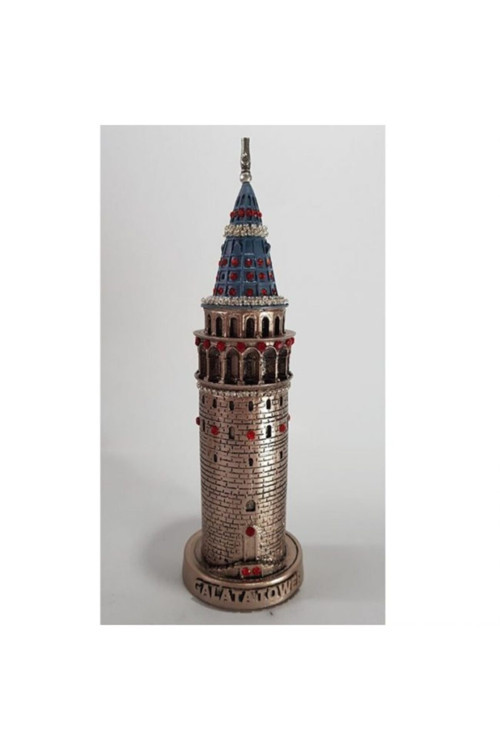 Kırmızı Taş Galata Kulesi Bronz 23 Cm Biblo