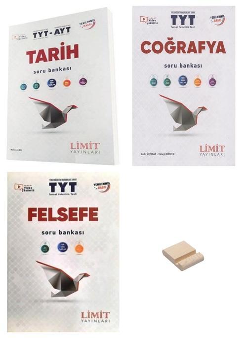 Limit TYT Tarih Coğrafya ve Felsefe Soru Bankası 3lü Set + Telefon Standı