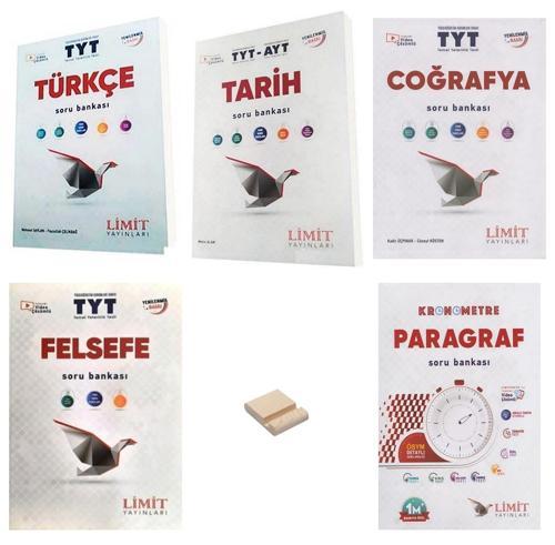 Limit TYT Türkçe Tarih Coğrafya Felsefe ve Paragraf Soru Bankası 5li Set + Telefon Standı