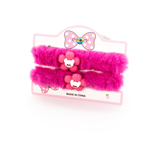 Biem İkili Çiçekli Simit Toka Fuşya