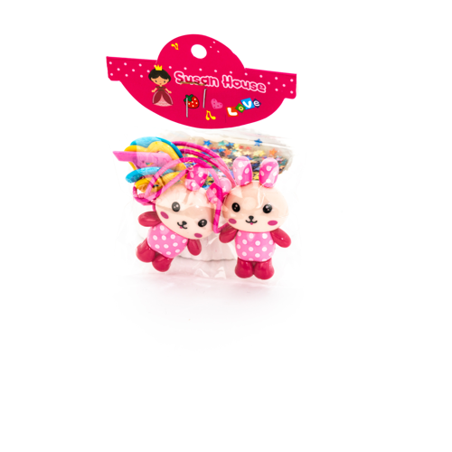 Biem Tavşanlı Lastik Toka Koyu Pembe