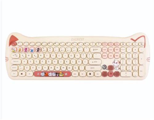 KM-6283 CATTY Renkli Tuşlu Sarı Kablosuz 2.4 + BT Q Multimedia Klavye + Mouse + Pad Set