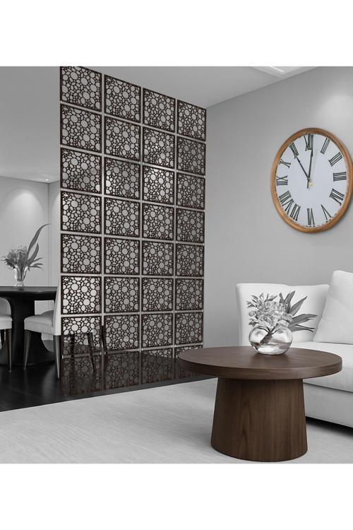 Halkalar Kücük Rastgele Lazer Kesim Paravan, Ahşap Seperatör, Panel Levha Seti Oda Bölücü Desen