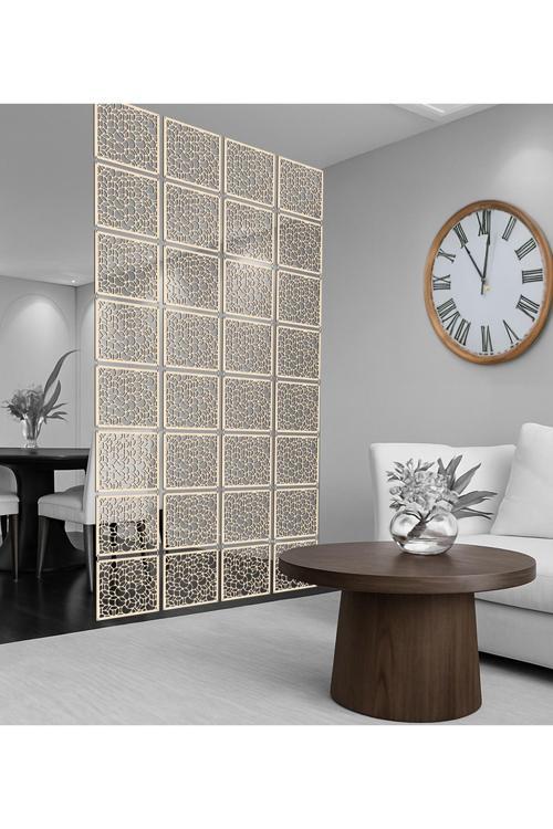 Halkalar Rastgele Lazer Kesim Paravan, Ahşap Seperatör, Panel Levha Seti Dekorasyon Oda Bölücü Desen