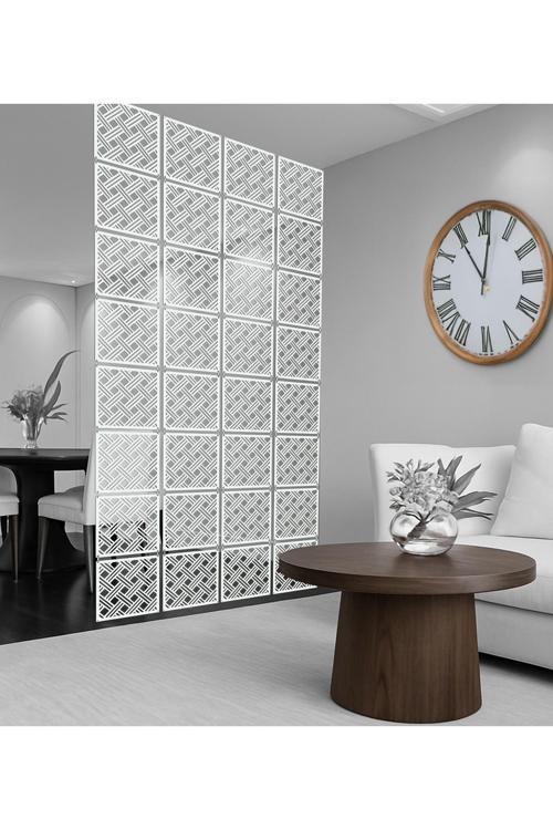 Açık Sepet Örgüsü Lazer Kesim Paravan, Ahşap Seperatör, Panel Levha Seti Ahşap Oda Bölücü