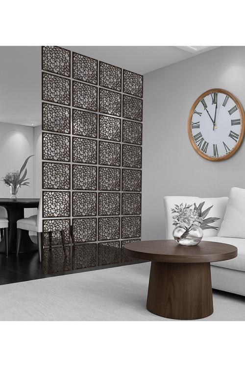 Halkalar Rastgele Lazer Kesim Paravan, Ahşap Seperatör, Panel Levha Seti Dekorasyon Oda Bölücü Desen