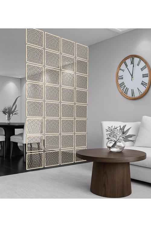 Çizgiler Lazer Kesim Paravan, Ahşap Seperatör, Panel Levha Seti Dekorasyon Ahşap Oda Bölücü Desen