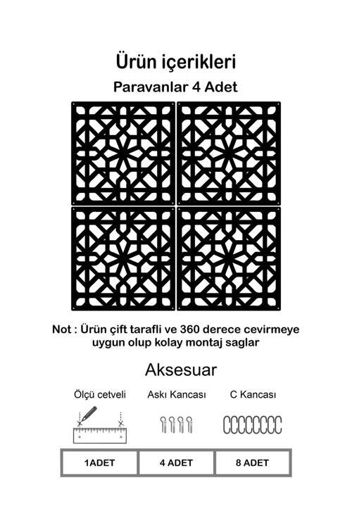 Amsterdam Lazer Kesim Paravan, Ahşap Seperatör, Panel Levha Seti Dekorasyon Ahşap Oda Bölücü Desen