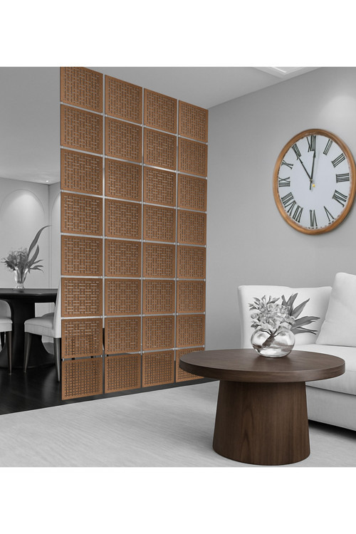 Çizgiler Üstte Lazer Kesim Paravan, Ahşap Seperatör, Panel Levha Seti Dekorasyon Oda Bölücü Desen